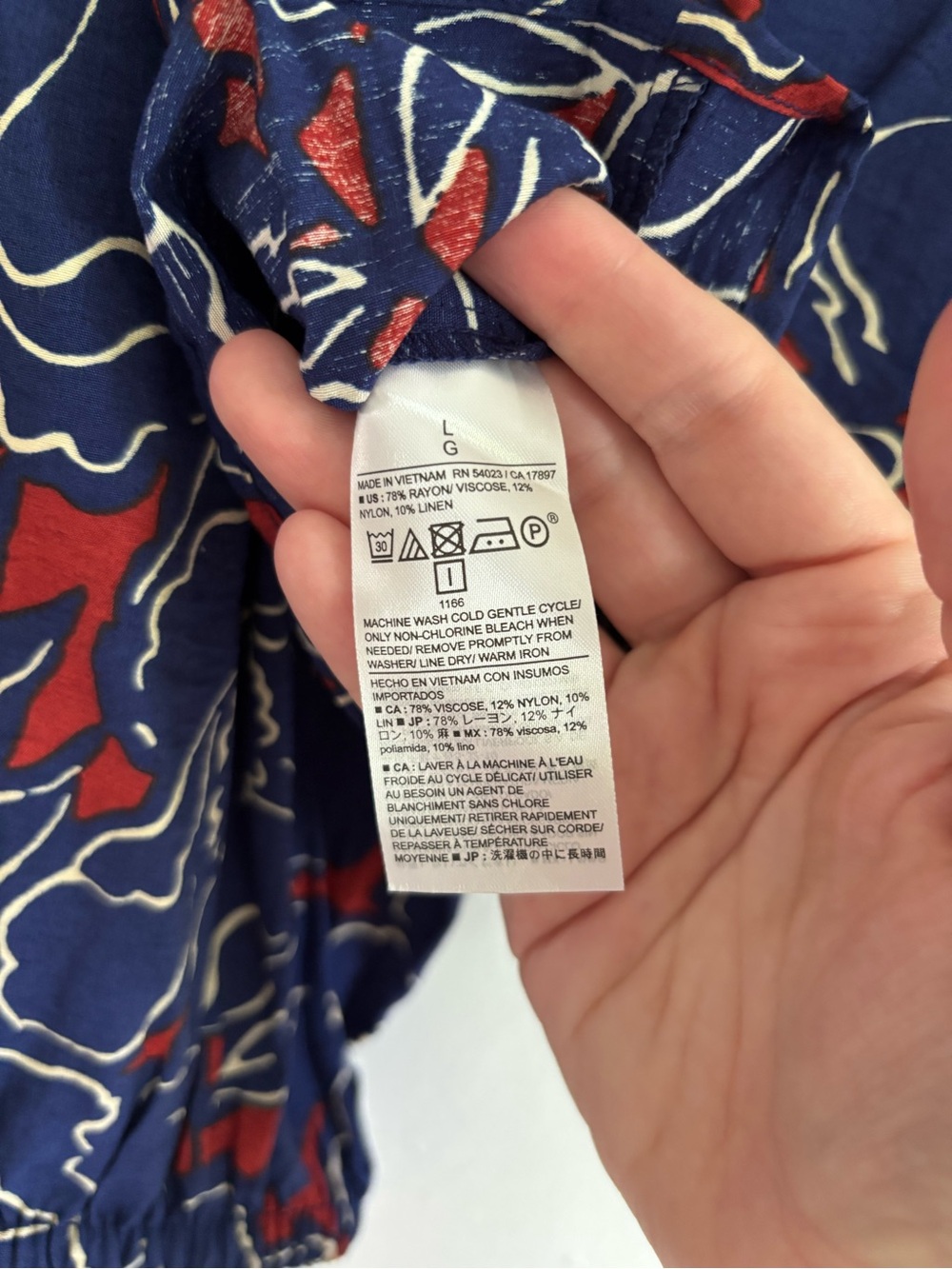 Banana Republic Factory Navy Floral Tie-Front Blouse - Picture 8 of 8
